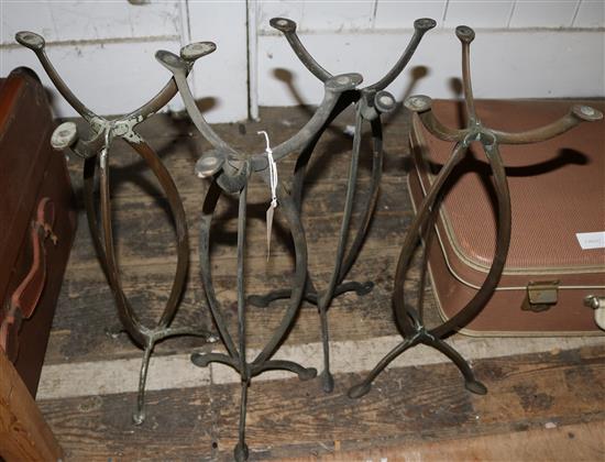 Four metal stands
